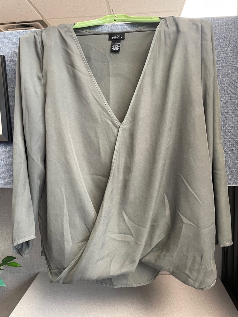 Rue21 Olive green Wrap-Front Blouse